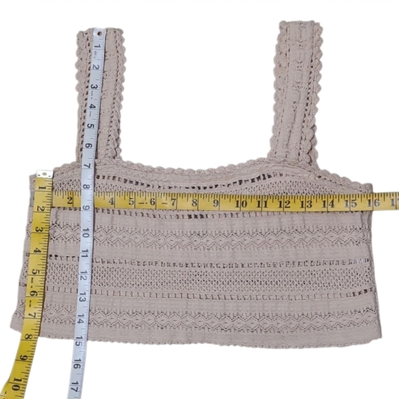 Aerie Crochet Textured Crop Sand Size Small - Picture 6 of 11